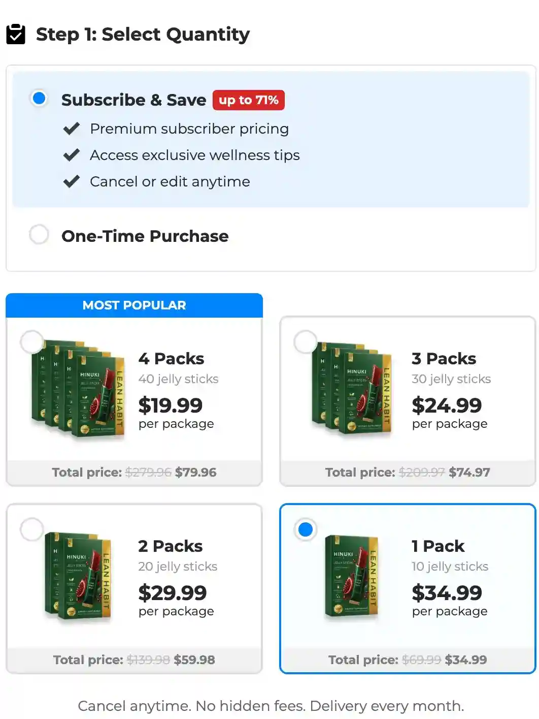 Hinuki Pricing — Korean Jelly Sticks Packages and Best Value Options